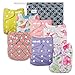 Nora's Nursery Baby Cloth Pocket Diapers Inserts 1 Wet Bag 7 Pack Pink Blossoms