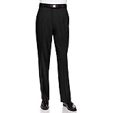RGM Mens Dress Pants Flat Front - Machine Washable Casual Pants Comfortable for Everyday Wear - Versatile Suit Pant for Work