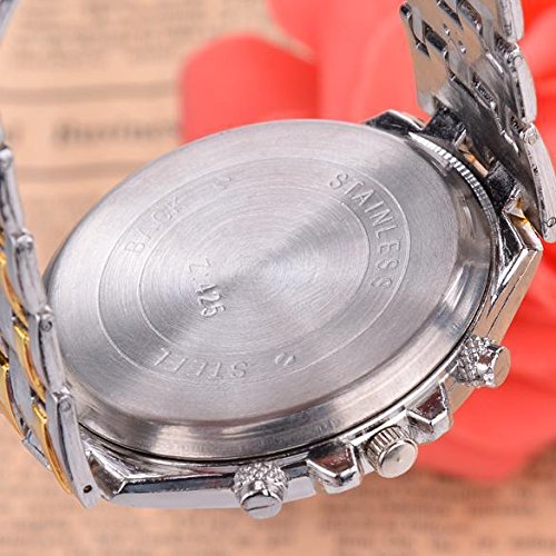 Opino Men\'s Fashion Sport Stainless Steel Belt Quartz Watch Wristwatches, Classic Business Casual Wrist Analog Watches Roman Numeral Dress Waterproof Watch - Black_1