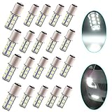 EverBright 20-Pack Extremely Bright White 1157 Led Bulb, BAY15D 1016 1034 7528 2057 LED Bulb Replacement for Car Bulb Tail Brake Light Bulb Backup Reverse Lamp Side Marker Lights, 5050 18-SMD, DC 12V