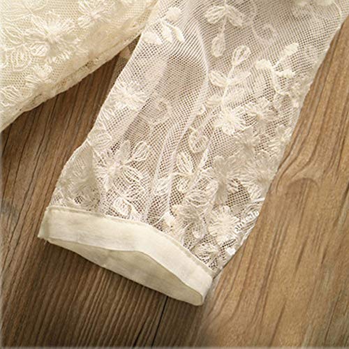 Londony ♥‿♥ Toddler Girls Babys Fashion 3/4 Sleeve Key Hole Lace Dresses with Floral Lace 0-5 Years - Thumbnail 5