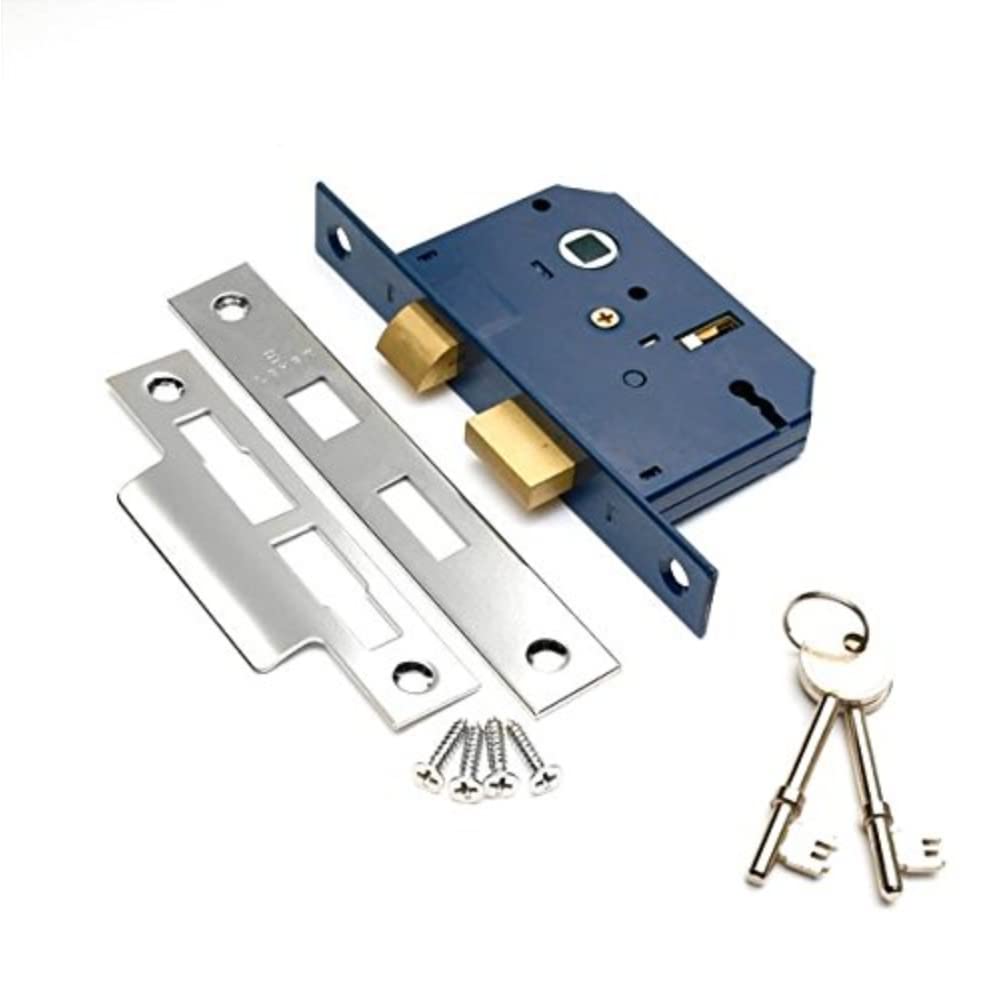 Merriway BH06059 Sashlock 3-Lever NP Plate 75mm (3 Inch)