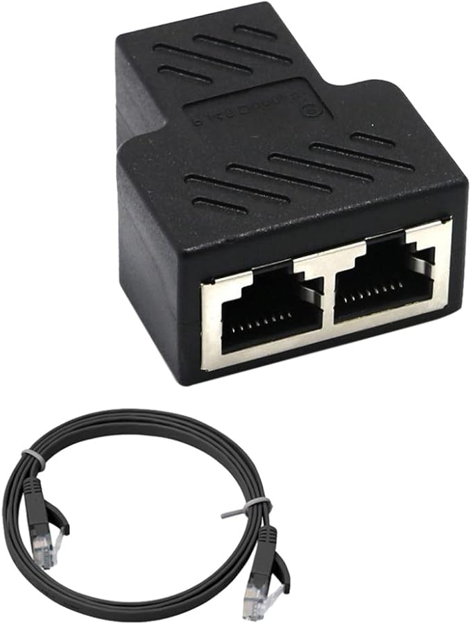 Homyl RJ45 RJ45 Forma de Y Splitter Adaptador, 1 Hembra a 2 Hembra Puerto LAN Cable de