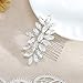 Jakawin Bride Crystal Wedding Hair Piece Rhinestone Hair Comb Bridal Hair Accessories for Women HC046 （Silver）
