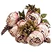 KINGSO Artificial Peony Silk Flowers Bouquet Home Wedding Decoration