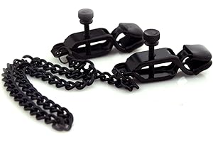Stainless Steel Body Chain Nipple Rings Non Piercing Clamps Adjustable Weighted Pressure Clips with Chain Necklace for Women 