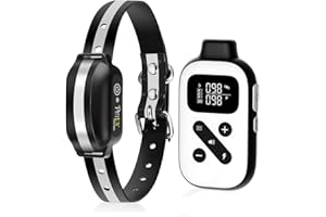 PetJoy Shock Collar for Large Dogs, Bark Collar with Remote, Bark and Training Collar 2 in 1, Auto Bark Collar - Shock, Vibration, Beep and Auto Mode (Level 1-5), Remote Range 2800 Ft