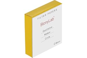 StonyLab Qualitative Filter Paper Circles, 88mm Diameter Cellulose Filter Paper with 20 Micron Particle Retention Medium Filt