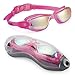 Aegend Swim Goggles, Swimming Goggles No Leaking Full Protection Flexible, Detachable Adult Men Women Youth, Rose-red Silver