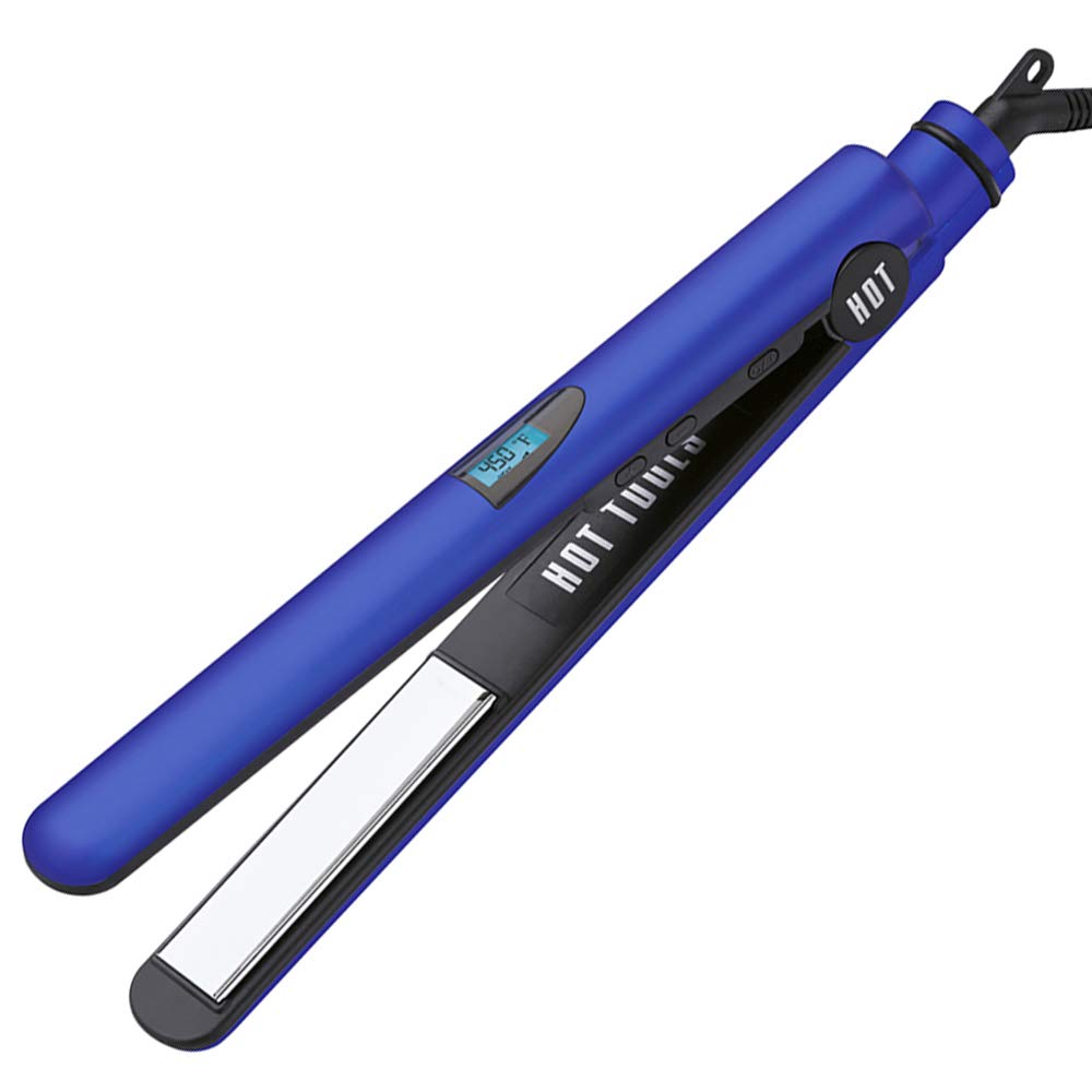 Hot Tools Professional Radiant Blue Micro-Shine Titanium Flat Iron, 1 Inch