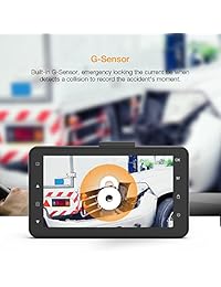 [Versión actualizada] Dash Cam APEMAN Dashboard FHD 1080P Cámara de coche Grabadora DVR con pantalla LED de 3.0 ", Visión nocturna, Sensor G, WDR, Grabación de bucle, Detección de movimiento (C450)