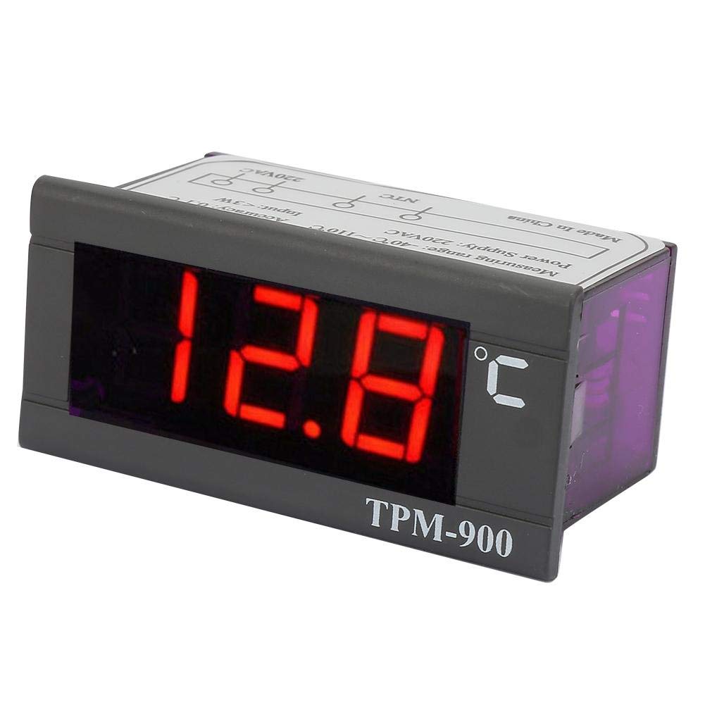 Vikye Digital Temperature Controller, TPM-900 220V LED Panel Meter with Sensor Thermostat Controller