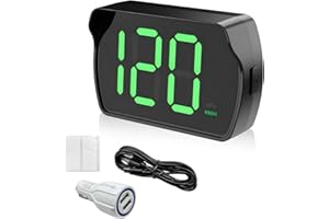 LSKASELUE Car HUD Headup Display, KM/H MPH GPS Speedometer with LED Display & Charge Adapter & USB Cable, High-Definition Spe