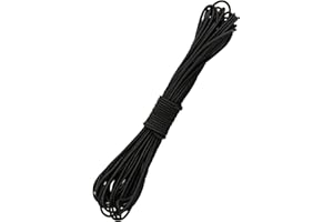 DHAIQC 3/32 Inch Black Bungee Cord (2mm), 40 Feet Heavy Duty Elastic Shock Cord Nylon Stretch String Bungee Rope for DIY Crafting Sewing, Luggage, Camping, Tie Downs (Black, 3/32 inch x 40 ft)