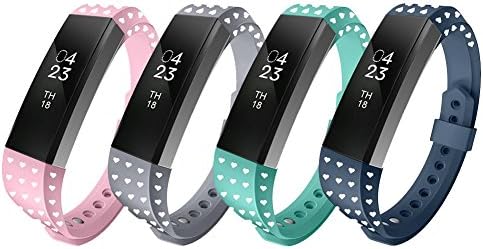 Wellness Fitness Trackers Bands ArrKn Silicone Adjustable Replacement Accessories for Fitbit Alta Accessory (Love 4 Color d, Large)