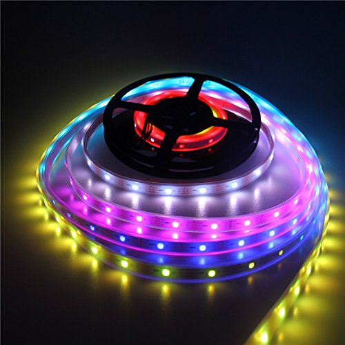 WS2812B Digital RGB LED Strip 150 Pixels Individually Addressable 5V, Aclorol WS2812B Programmable 5050SMD 30 LEDs/m LED Strip Dream Color IP67 Waterproof Work w/Arduino & Raspberry Pi Controller