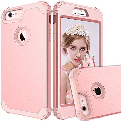 Maxcury iPhone 6 Plus Case iPhone 6s Plus Case, Hybrid Heavy Duty Shockproof Full-Body Protective Case With Three Layer Impact Protection for Apple iPhone 6s Plus 5.5 inch - Rose Gold