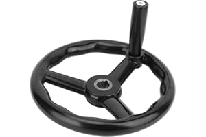 YANMIS Hand Wheel, 250 × 25mm 3 Spoked Milling Hand Wheel Bakelite Plastic Insulation Lathe Handwheel Anti-Slip with Handle for Machine Tool