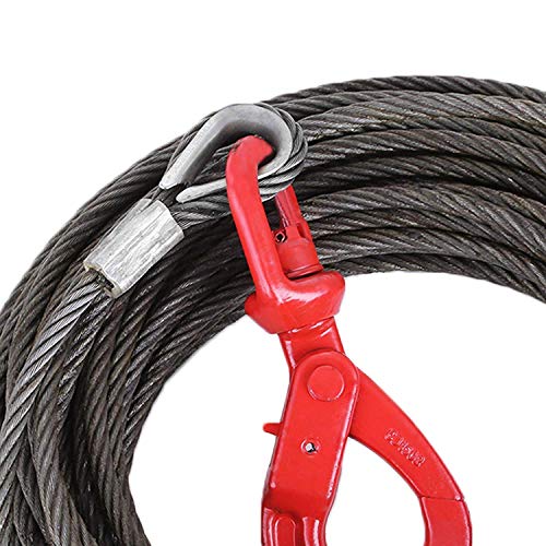 Mophorn Winch Cable 3/8Inchx 75Ft Replacement Wire Rope 4400LBS Fiber Core Self Locking Swivel Hook - Image 3