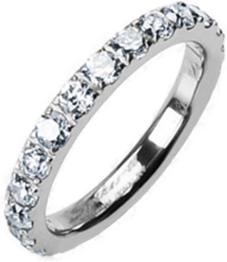Great Dezigns Womens Titanium Thin Eternity CZ Simulated Diamond Band Ring