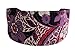 Soft Headband Sophisticated Purple and Cream Garden Over Black Cloth Headwrap