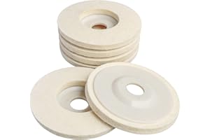 Hiqalty 6PCS 4.5" x 7/8" Wool Felt Polishing Disc Buffing Wheel Pad for Angle Grinder,Abrasive Disks for Power-Operated Grinders