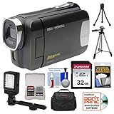 Bell & Howell DNV6HD Rogue Infrared Night Vision 1080p HD Video Camera Camcorder (Black) with 32GB Card + Case + Tripods + LED Light + Kit