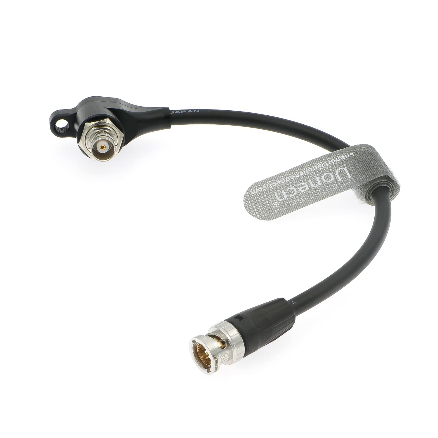 Uonecn SDI-Protector Cable 12G HD SDI Cord Galvanic-Isolators BNC Male to Right Angle BNC Female for RED-Komodo Camera 20CM (Black)