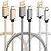 HI-CABLE, USB Type C Cable 3ft, 3Pack Gold-Plated Durable Braided Fast Charging/Data Cord for Samsung Galaxy S8+/Plus, Google Pixel/XL, Nexus 5X/6P,LG G6 G5 V20,Huawei Mate 9,More (Gold,Grey,Silver)