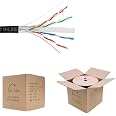 1000FT CAT6 Shielded Outdoor Cable - Direct Burial, Waterproof, 23 AWG, UV Resistant