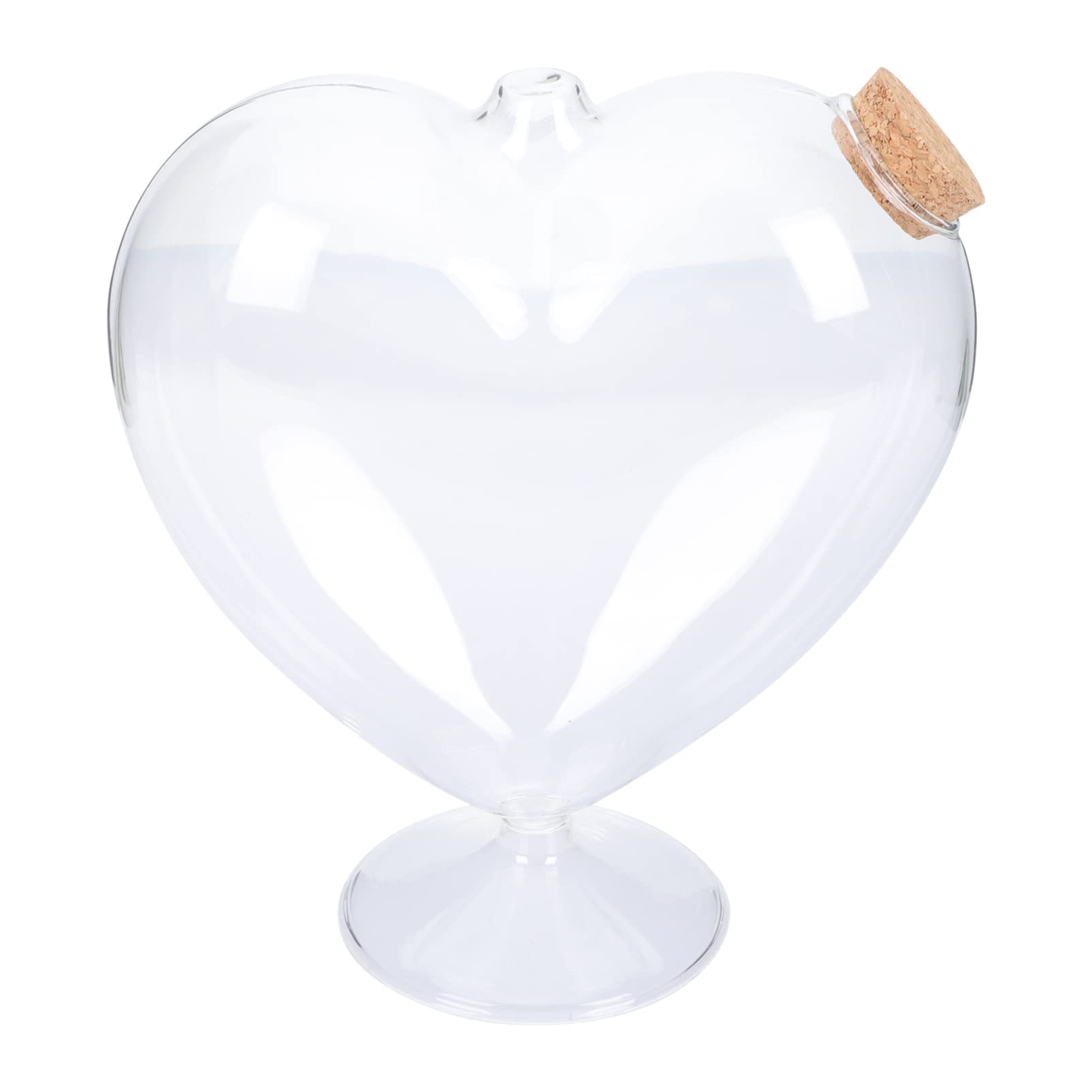 Heart Shaped glass storage jars with Cork Stoppers - sweet jars for candy buffet - small glass with lids for boyfriend, girlfriend, sweet