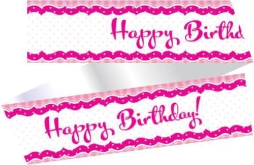 Perfectly Pink Party - Happy Birthday Cake Frill