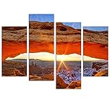Live Art Decor-Sunrise Picture Canvas Print,National Park Famous Mesa Arch Canyon lands Beautiful Landscape Wall Art for Home Office Wall Decor,USA Scenery Canvas Art Framed - 48