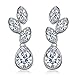 J.NINA Drop Earrings -Tranquil Beauty- Drop Dangle Earrings with Leaf-Shaped with Crystals, Ideal Jewelry Gift for Women
