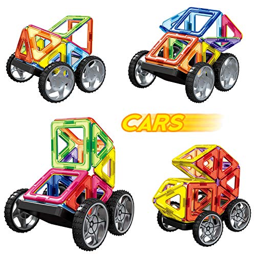 Brightown Magnetic Blocks Building Set for Kids, Magnetic Tiles Educational Construction Toys for Boys and Girls with Giftbox, 92 Pieces