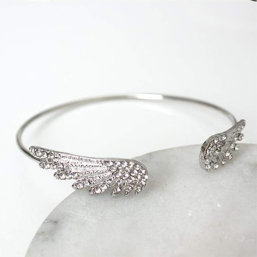 TRVU Infinity Bracelet Winged Angel Cuff Bracelet Ladies Braclets for Valentines Childrens Ladies Friends Girls Mom Women's Gifts