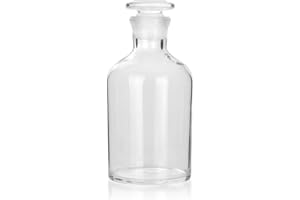 Kestun 250ml Glass Reagent Bottle,Narrow Mouth Borosilicate Glass Reagent Bottle with Standard Ground Glass Stopper (8.45oz,Clear)