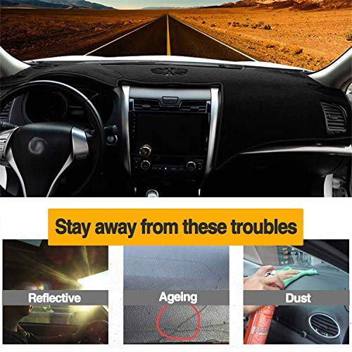Dashboard Black Center Console Cover Dash Mat Protector Sunshield Cover Pad Carpet Fits 2014-2018 Nissan Altima - Thumbnail 2