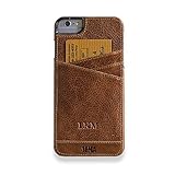 Sena Lugano Wallet ST , Leather Wrapped Card holder snap on case for the iPhone 6 Plus & iPhone 6s Plus - Cognac