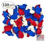 Pack of 100, Assorted Bright Red, White and Blue Color 5