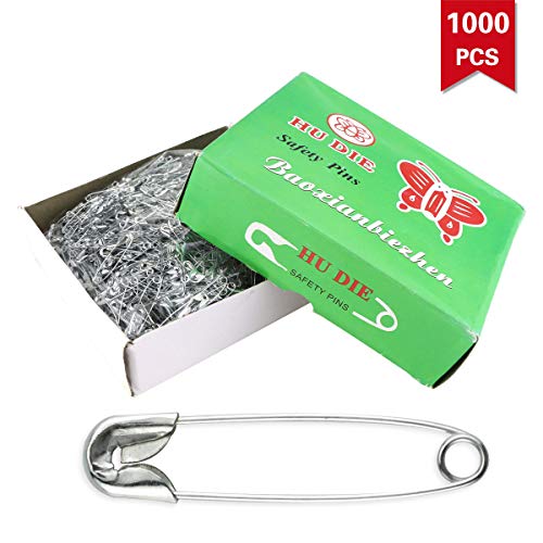 Faxco Silver Safety Pins Pack of 1000, 1 inch Safety Pins Bulk, Multifunction for Sewing, Fabric, Fashion, Craft Pins, Marathon, First Aid Kit, Diaper Pins, Nickel Plated Steel - Thumbnail 5