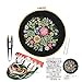 Full Set of Hand Made Embroidery Starter Kit with Partten Including Embroidery Cloth,Bamboo Embroidery Hoop, Color Threads, and Tools Kit for Beginner