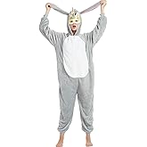 ANBOTA Easter Bunny Costume Rabbit Animal Dog Onesie for Adult Women Men Husky Puppy Plush One Piece Pajamas Cosplay