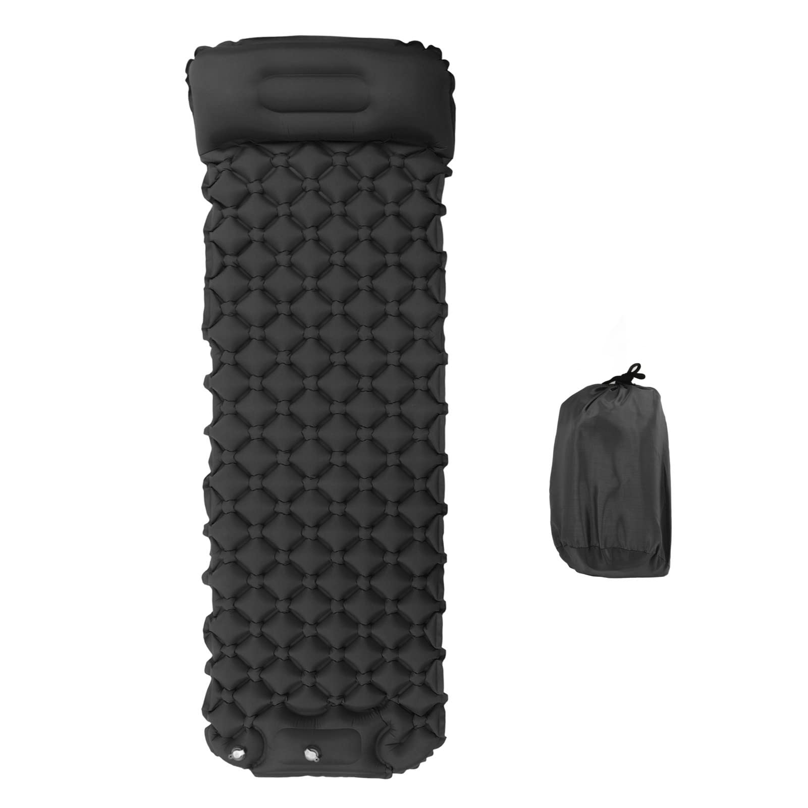 POENVFPO Camping Sleeping Pad, Ultralight Inflatable Sleeping Pad with Pillow, Built in Pump Backpacking Camping Air Mattress for Outdoor (Dark Gray)