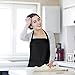 esonmus Adjustable Chef Apron Multi-Purpose Kitchen BBQ Restaurant Apron Cooking Grilling Waiter Apron with Adjustable Neck Belt Ultra Long Waist Ties Two Front Pockets for Anyone-Black