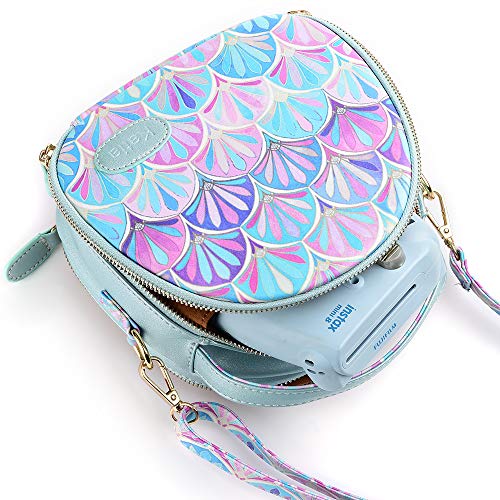 Katia Zipper Universal Camera Case Compatible for Polaroid Fujifilm Instax Mini 7s 8 9 25 26 30 70 90 Wide 300 Liplay SQ6 Instant Film Camera, HP Sprocket Portable Photo Printer - Peacock