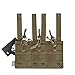 OneTigris Elastic Kangaroo Rifle and Pistol Mag Pouch for AR AK G36 9mm .40 S&W .45 ACP Magazines (Triple-Stack, Coyote Brown)