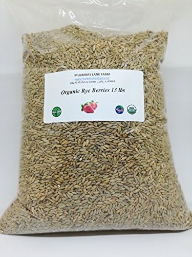 Rye Berries, 13 Lbs or Thirteen Pounds, USDA Certified Organic, Non-GMO, BULK