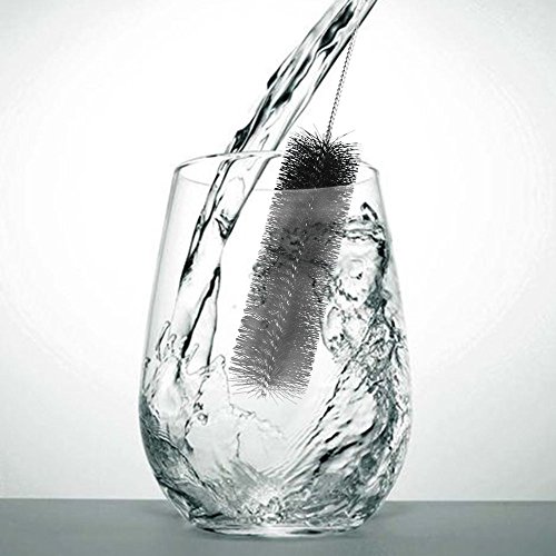 LoveInUSA 8 Inch Nylon Tube Pipe Brushes Cleaning Brush Set,with Protective Cap for Drinking Straws, Glasses, Keyboards, Jewelry Cleaning, 10 Packs