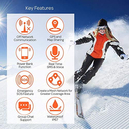 Power Talkie Off Grid Communication Device - Set of 2 Talk and Messenger Communicator, Wireless Mesh Networking, SOS Emergency Alert - Pairs to Smartphone, Powerful 6000mAh Battery, 1-3 Miles Range - Thumbnail 2